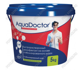 Дезинфектант для бассейна на основе хлора быстрого действия AquaDoctor C-60T 5кг (в таблетках)