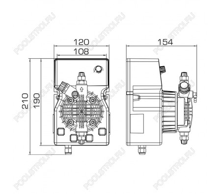 Насос дозир. мембранный DLX PH-RX/MBB 1 л/ч 15 бар PVDF (1-15/2-10/3-5)
