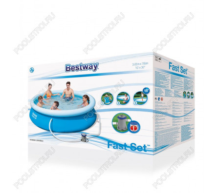 Надувной круглый бассейн Bestway 57270/57109 (305х76) с картриджным фильтром